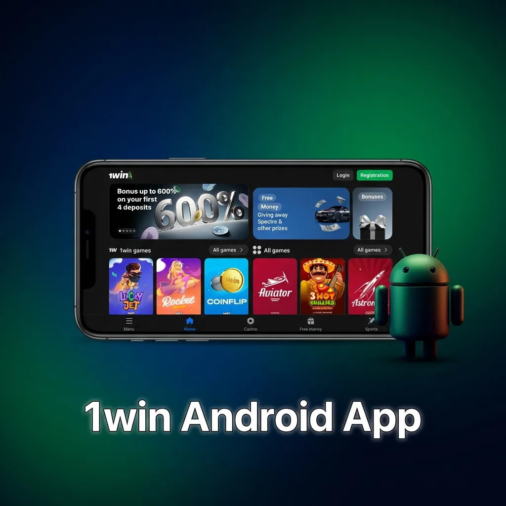 1win Android app icon showing mobile betting and casino gaming platform for download and installation