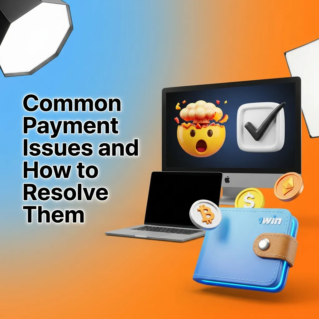 Illustration showing common payment issues like failed deposits, rejected withdrawals, and solutions for resolving them.