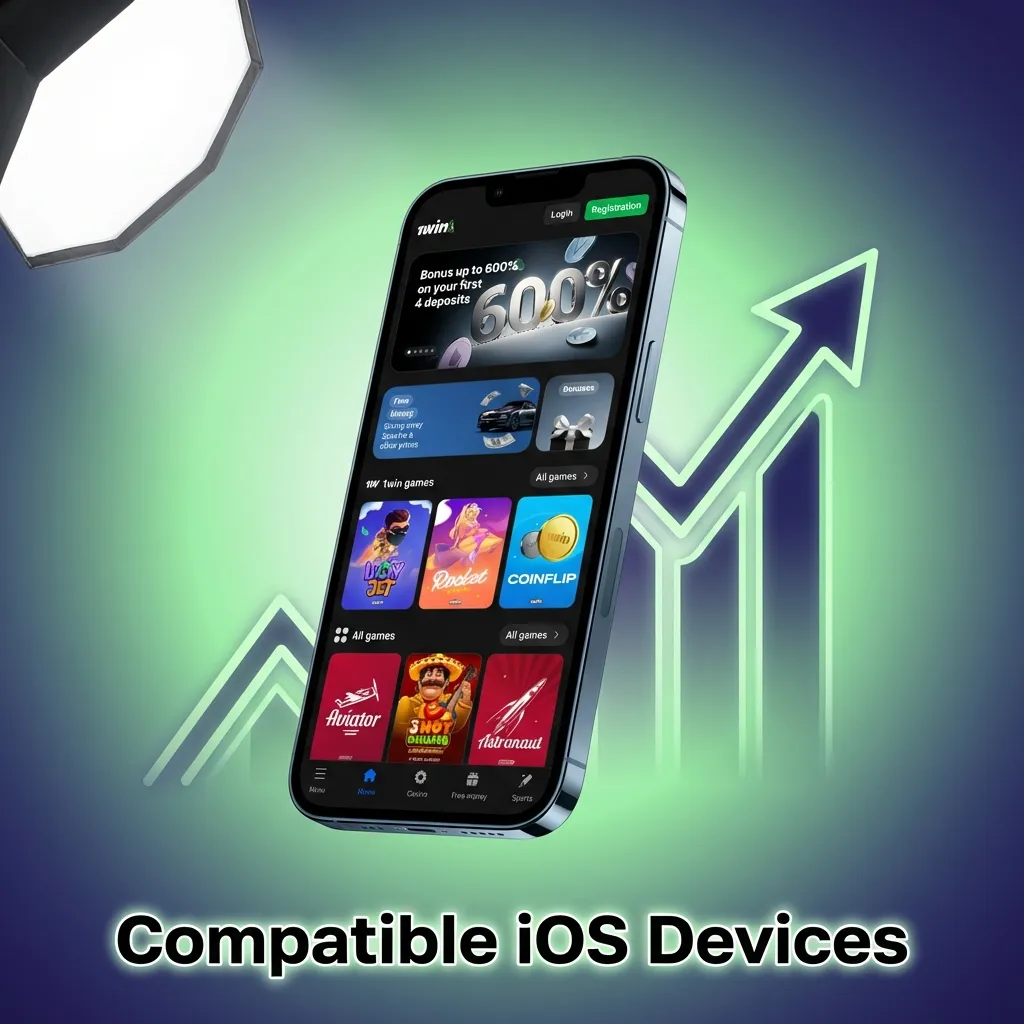 List of compatible iOS devices for 1win app, including iPhone X through 15 series and various iPad models