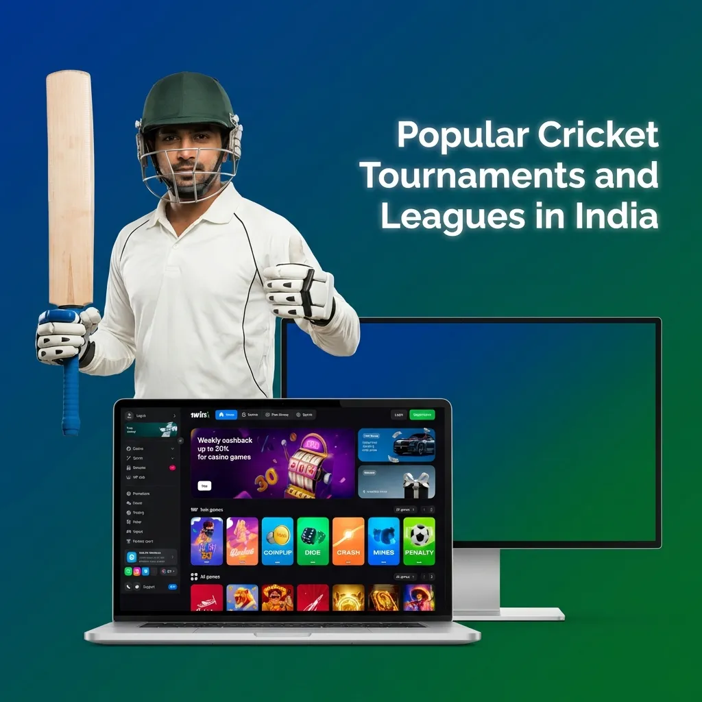 Cricket tournaments including IPL, World Cup, T20 World Cup, The Ashes, and bilateral series available for betting