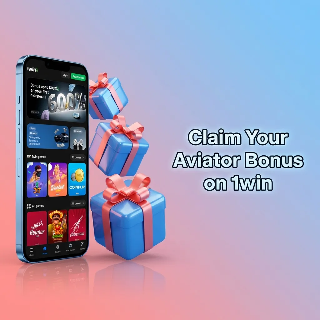 1win Aviator bonus offer showing 600% welcome package up to ₹80,400 plus 500 free spins for new players