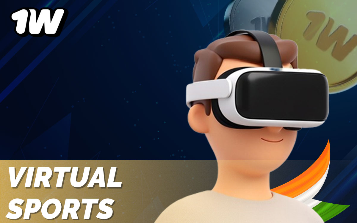 Virtual sports betting on 1win featuring football, cricket, horse racing and basketball simulated events